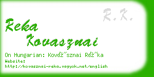 reka kovasznai business card